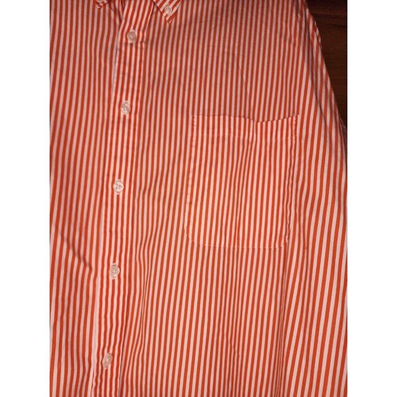 Roundtree & Yorke Shirt Mens 3XL Orange Striped Long Sleeve Button Front Cotton - Picture 10 of 16